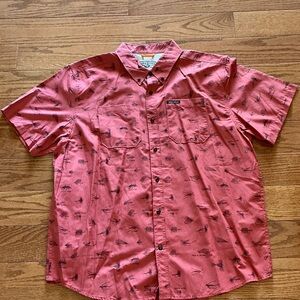 Field & Stream Men's Red Casual Button Down Shirt, XXL